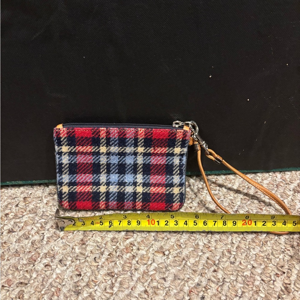 Coach Tartan Wristlet in Red and Blue